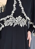 Vêtements hijab NOIR T 52436 Fy Collection-Dantel Detaylı Pelerinli Abiye