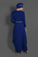 Tesettür giyim LACİVERT T 52453 Fy Collection- Şifon Abiye