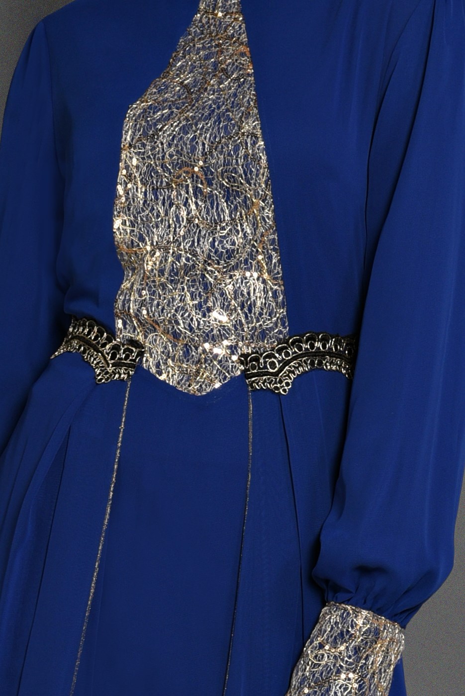 Tesettür giyim LACİVERT T 52453 Fy Collection- Şifon Abiye