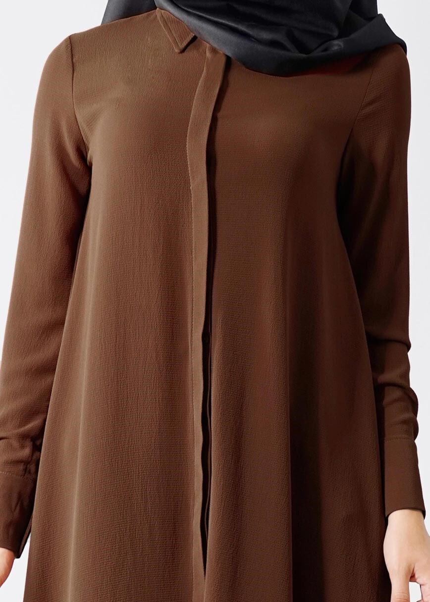 Tesettür giyim TABA T 671 Mısra Erkek Yaka Salaş Tunik