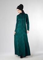 Hijab clothing GREEN MANDARIN COLLAR BUTTONED FORMAL 5703 