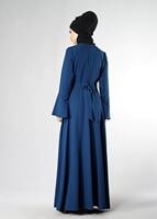 Hijab clothing NAVY BLUE BELTED FLARE FORMAL 9247