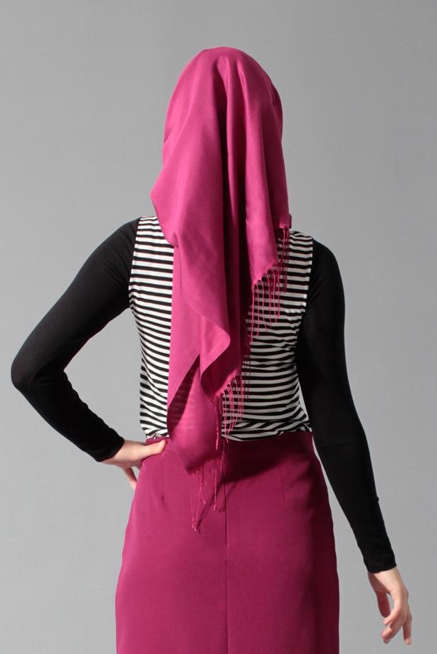 Hijab clothing CREAM STRIPPED BLOUSE 4083 - TRENDTESETTÜR