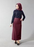 Hijab clothing NAVY BLUE BASIC CHIFFON BLOUSE 4121 