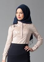 Hijab clothing ECRU GUIPURE DETAIL BLOUSE 4134