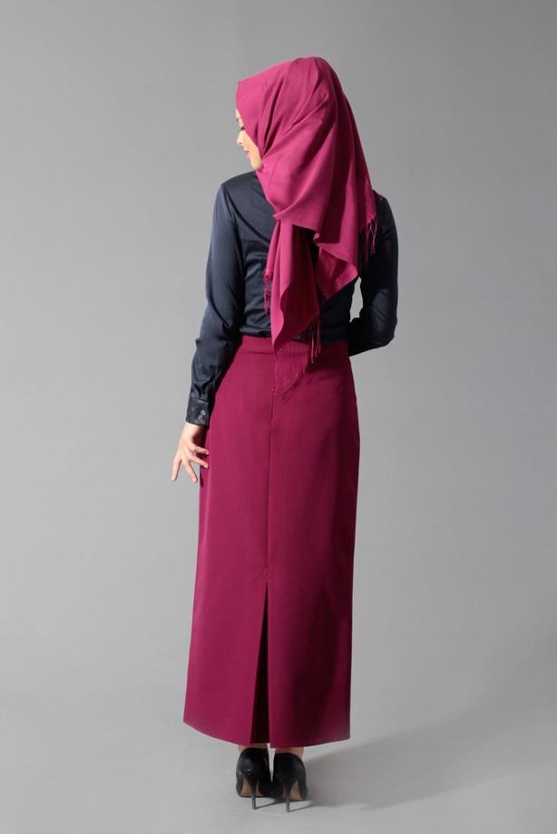 Tesettür giyim LACİVERT GÜPÜR DETAYLI BLUZ 4134  - TRENDTESETTÜR