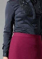 Vêtements hijab BLEU MARINE BLOUSE DÉTAIL GUIPURE 4134