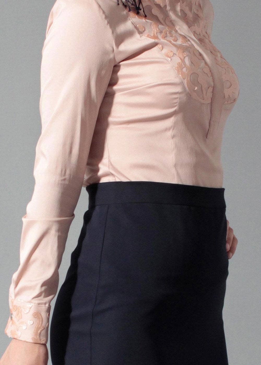 Hijab clothing POWDER GUIPURE DETAIL BLOUSE 4134