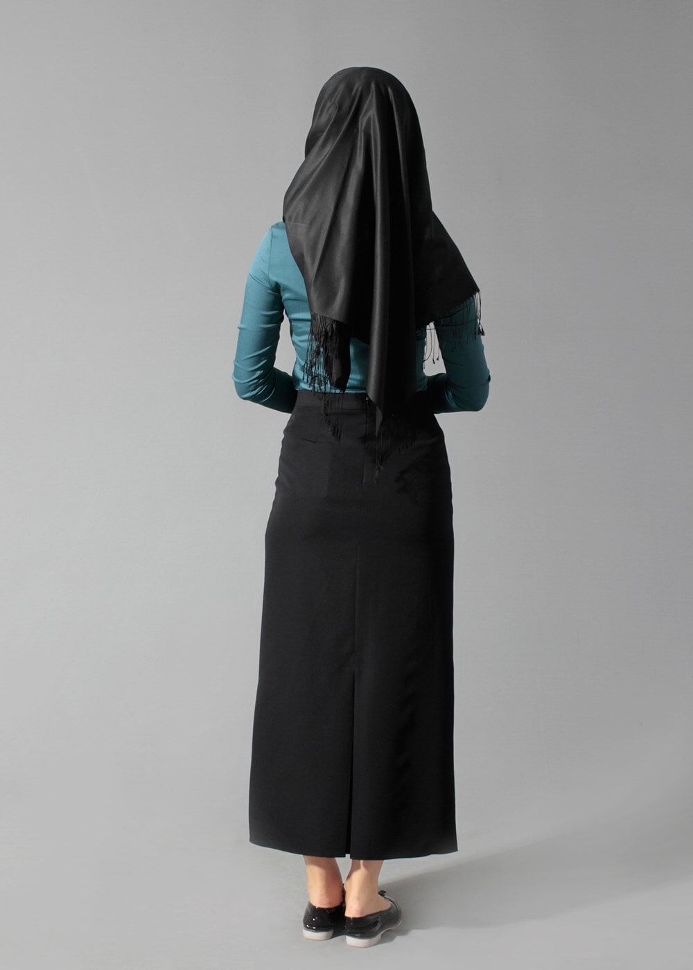 Tesettür giyim YEŞİL GÜPÜR DETAYLI BLUZ 4134 