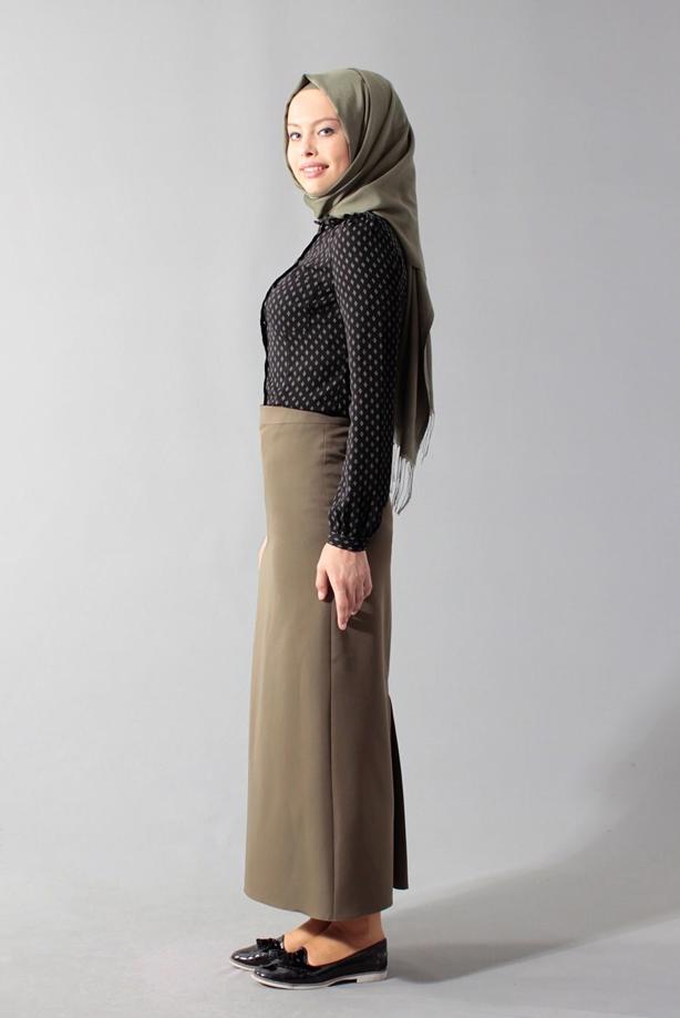 Hijab clothing BLACK BASIC CHIFFON BLOUSE 4139  - TRENDTESETTÜR