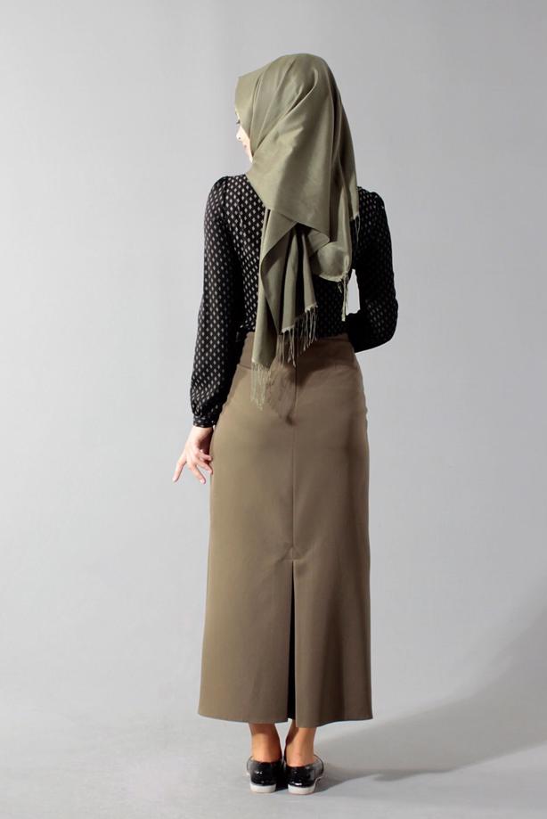 Hijab clothing BLACK BASIC CHIFFON BLOUSE 4139  - TRENDTESETTÜR