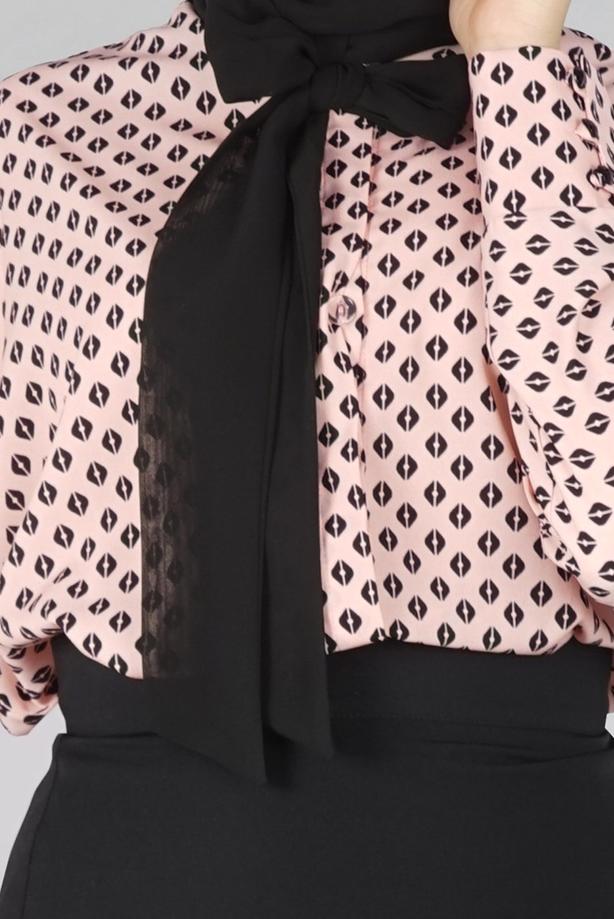 Hijab clothing  PATTERNED BLOUSE 4494 - TRENDTESETTÜR