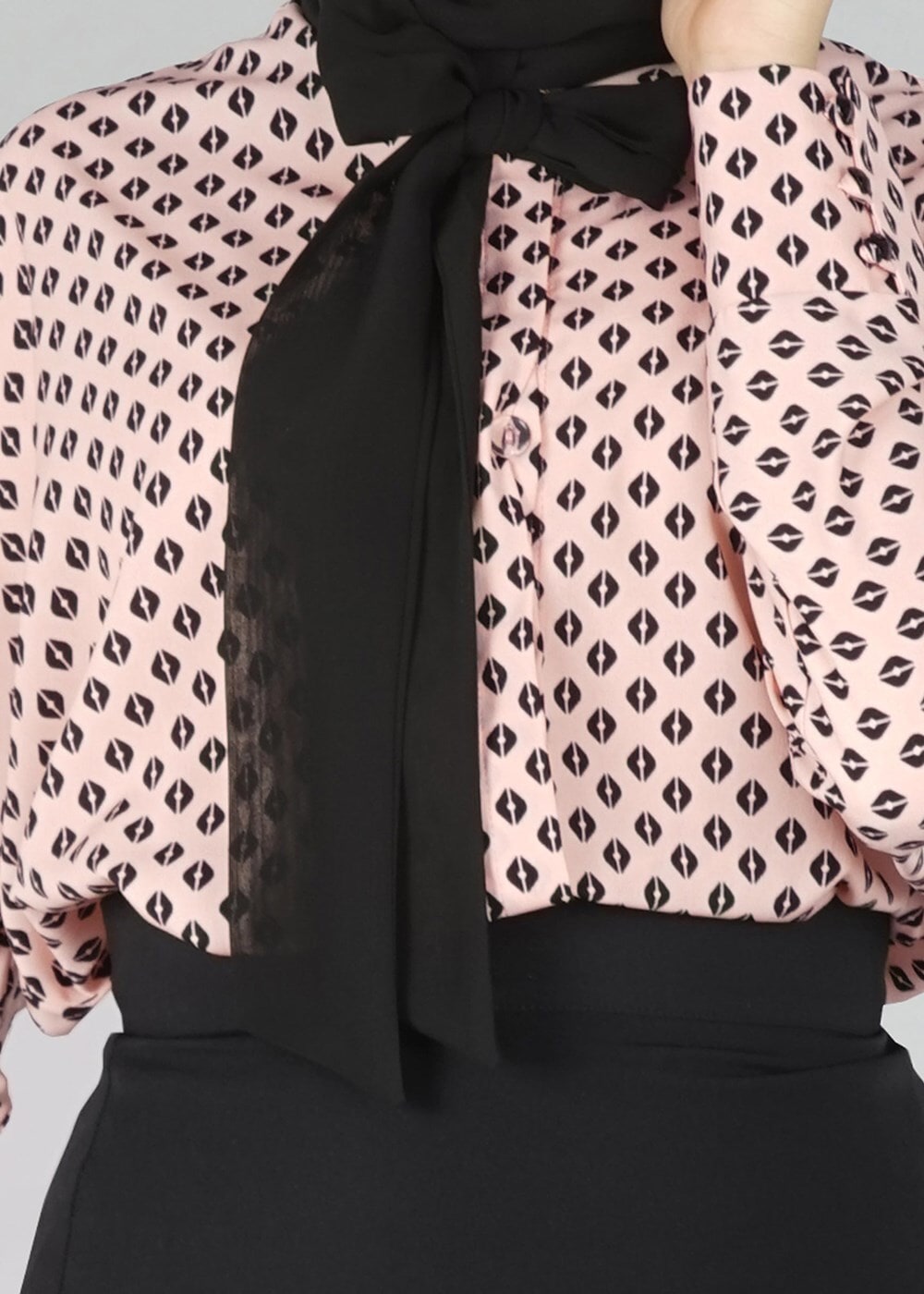 Hijab clothing POWDER PATTERNED BLOUSE 4494