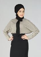 Tesettür giyim KREM DESENLİ BLUZ 4494