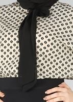 Tesettür giyim KREM DESENLİ BLUZ 4494