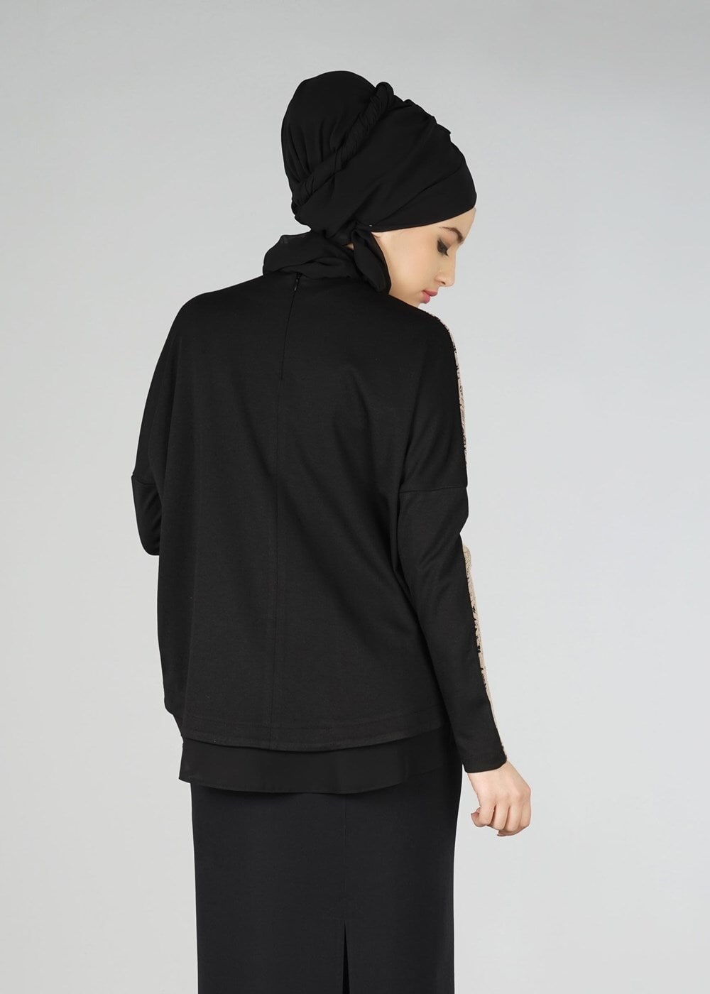 Vêtements hijab VISON BLOUSE BICOLORE DÉTAIL GUIPURE 4520