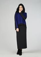 Vêtements hijab BLEU MARINE BLOUSE BICOLORE DÉTAIL GUIPURE 4520