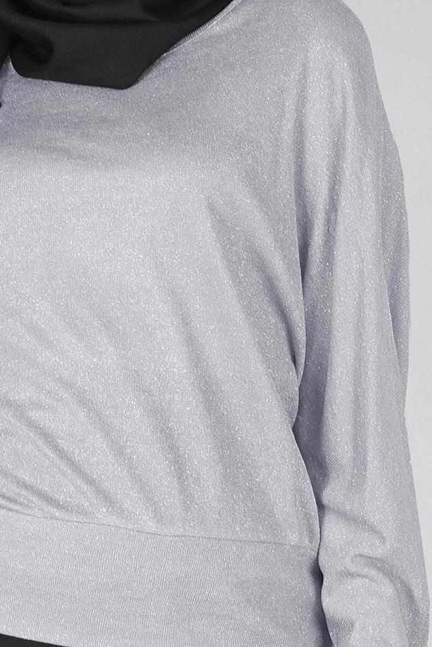 Hijab clothing GREY BASIC BLOUSE 4535  - TRENDTESETTÜR