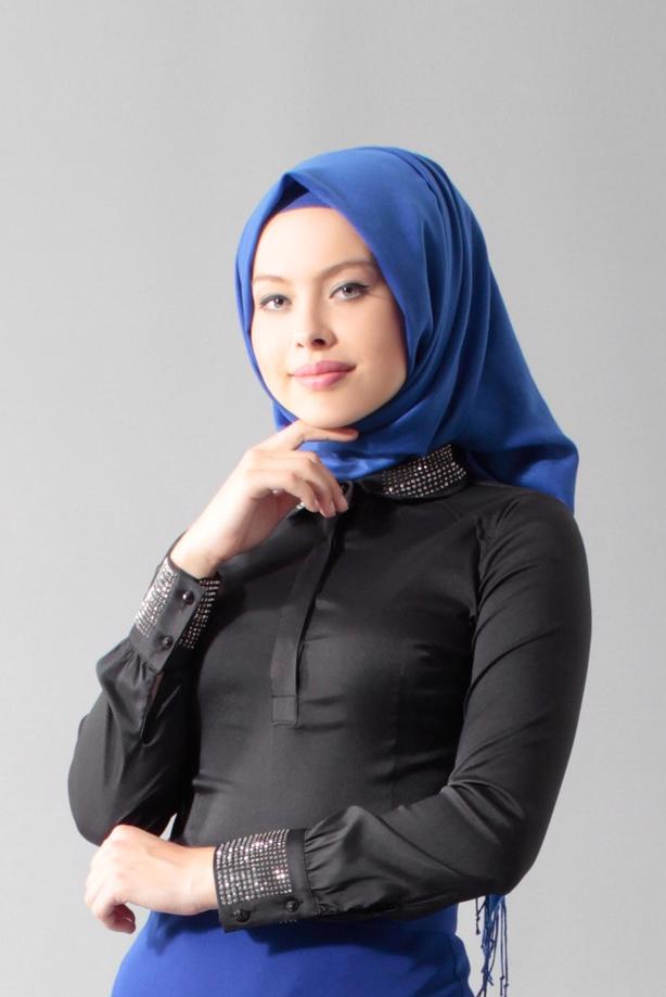 Hijab clothing BLACK GEM DETAILED BLOUSE 4864 - TRENDTESETTÜR