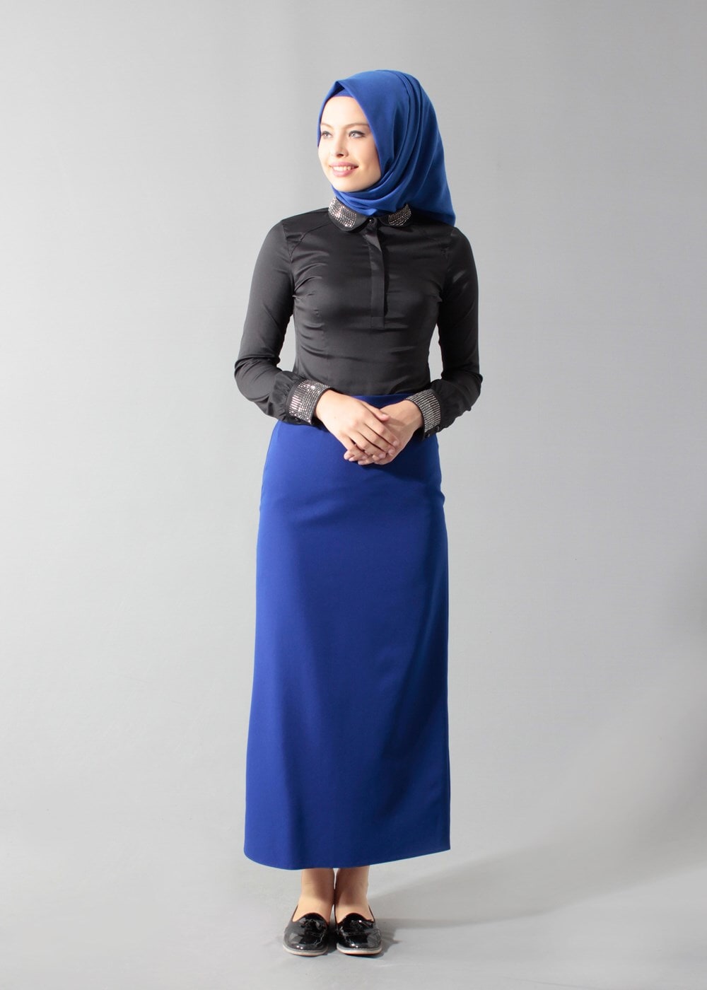 Hijab clothing BLACK GEM DETAILED BLOUSE 4864