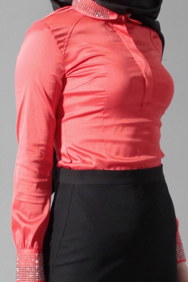 Hijab clothing CORAL GEM DETAILED BLOUSE 4864 - TRENDTESETTÜR