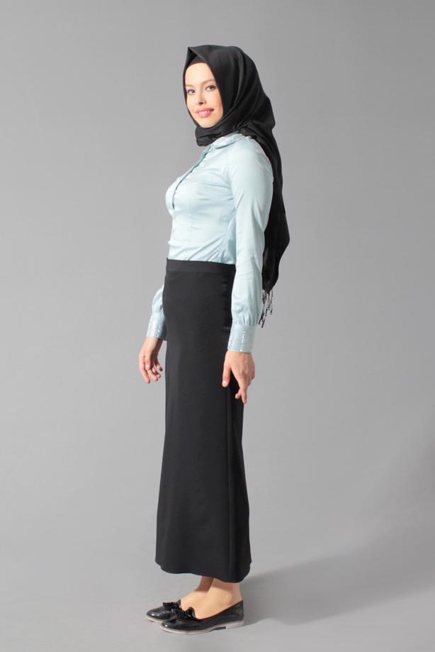Hijab clothing BLUE GEM DETAILED BLOUSE 4864 - TRENDTESETTÜR