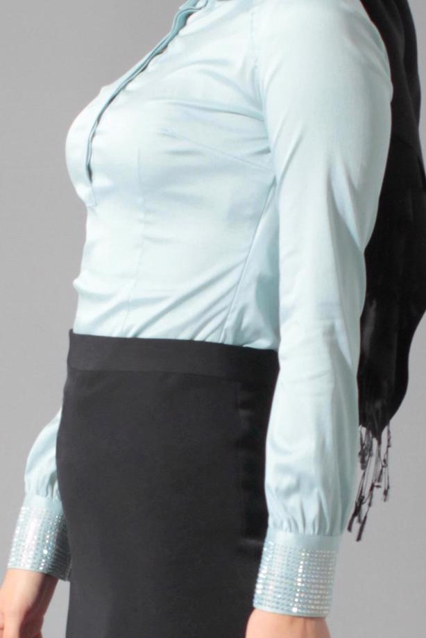Hijab clothing BLUE GEM DETAILED BLOUSE 4864 - TRENDTESETTÜR