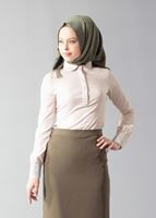 Hijab clothing ECRU GEM DETAILED BLOUSE 4864