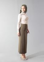 Hijab clothing ECRU COLLAR EMBELLISHED BLOUSE 4864 