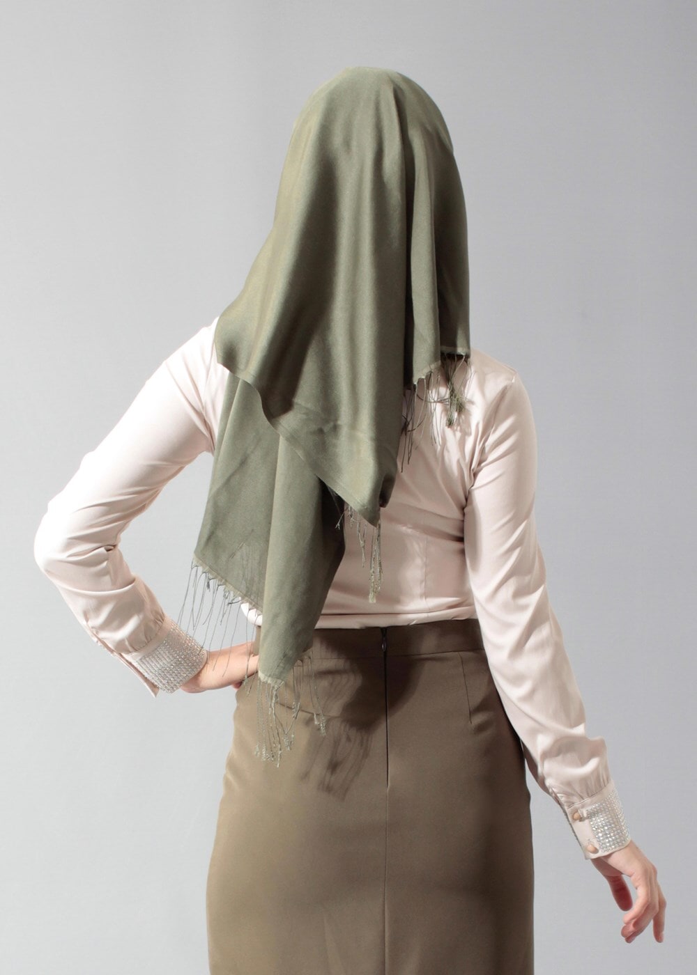 Hijab clothing ECRU GEM DETAILED BLOUSE 4864