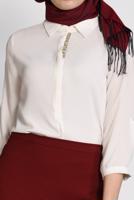 Tesettür giyim KREM 228 BLUZ