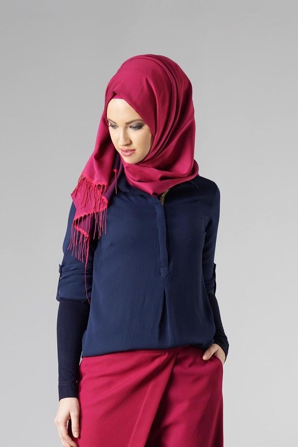 Tesettür giyim  GÖMLEK YAKA BLUZ 0228 - TRENDTESETTÜR