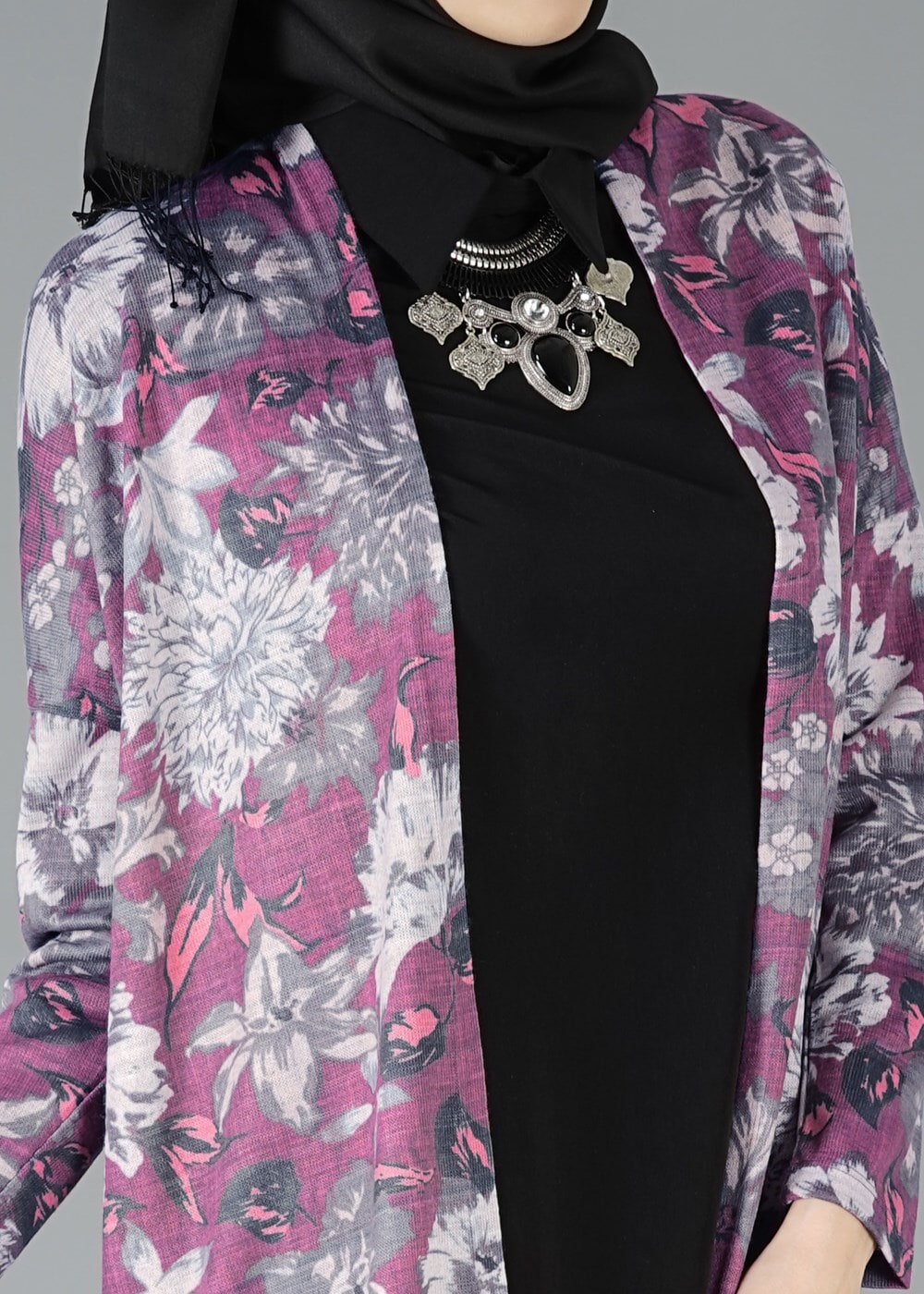 Tesettür giyim FUŞYA 5151-1 HIRKA