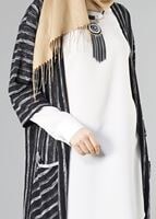Hijab clothing BLACK STRIPPED CARDIGAN 791 