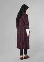 Hijab clothing CLARET RED STRIPPED CARDIGAN 791 