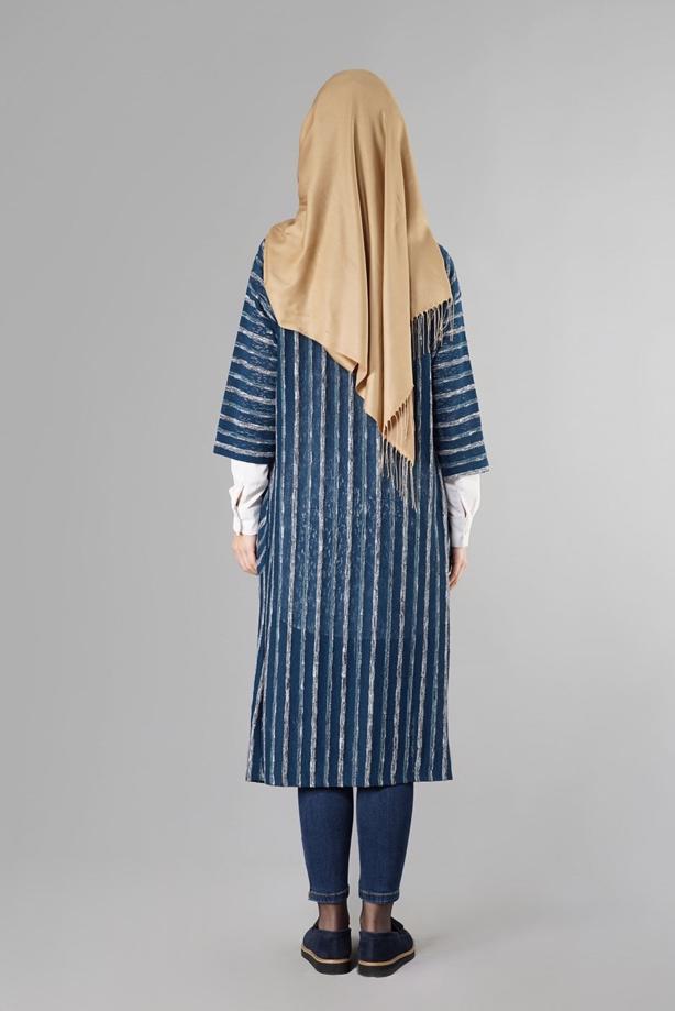Vêtements hijab  STRIPPED CARDIGAN 791  - TRENDTESETTÜR