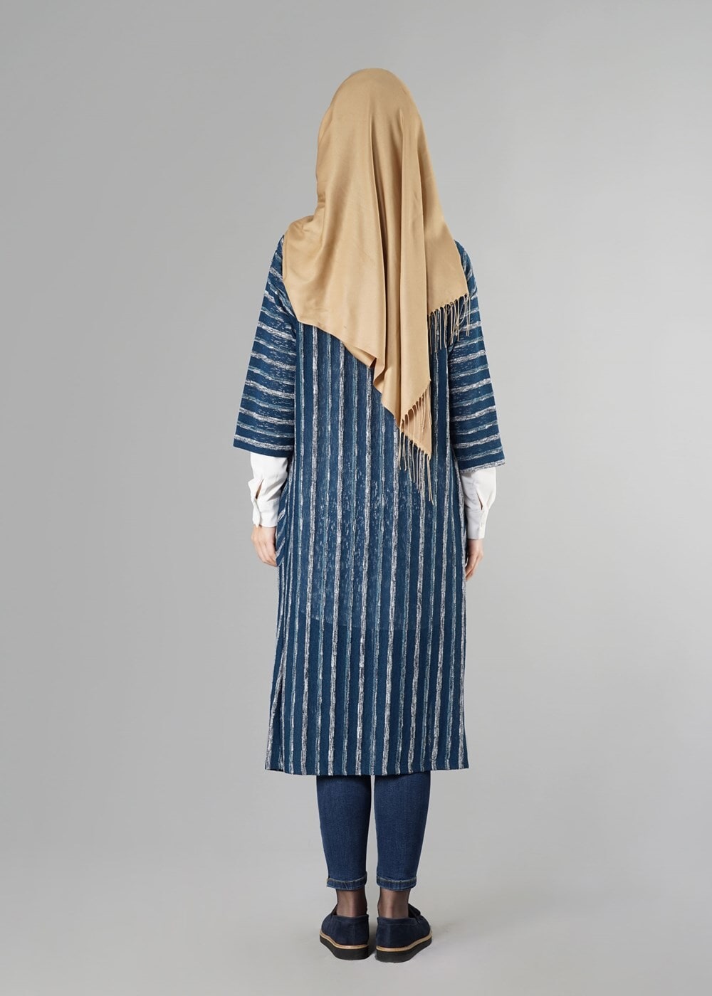 Hijab clothing BLUE STRIPPED CARDIGAN 791 