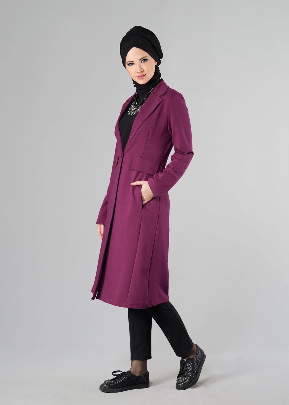 Vêtements hijab FUCHSIA VESTE À BOUTONNÉE 2789 