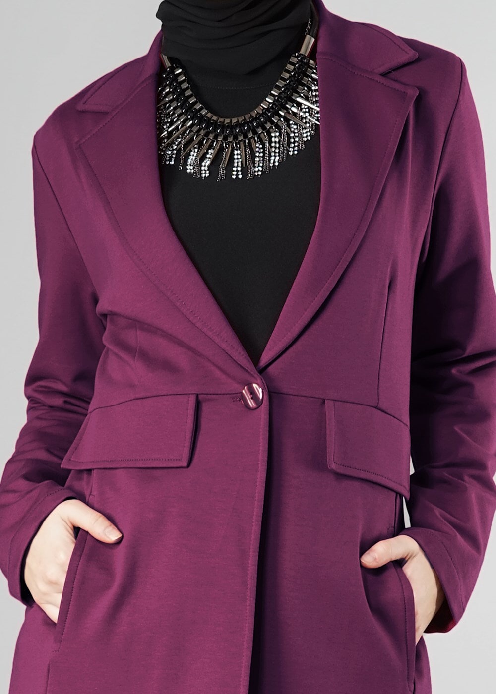 Vêtements hijab FUCHSIA VESTE À BOUTONNÉE 2789 