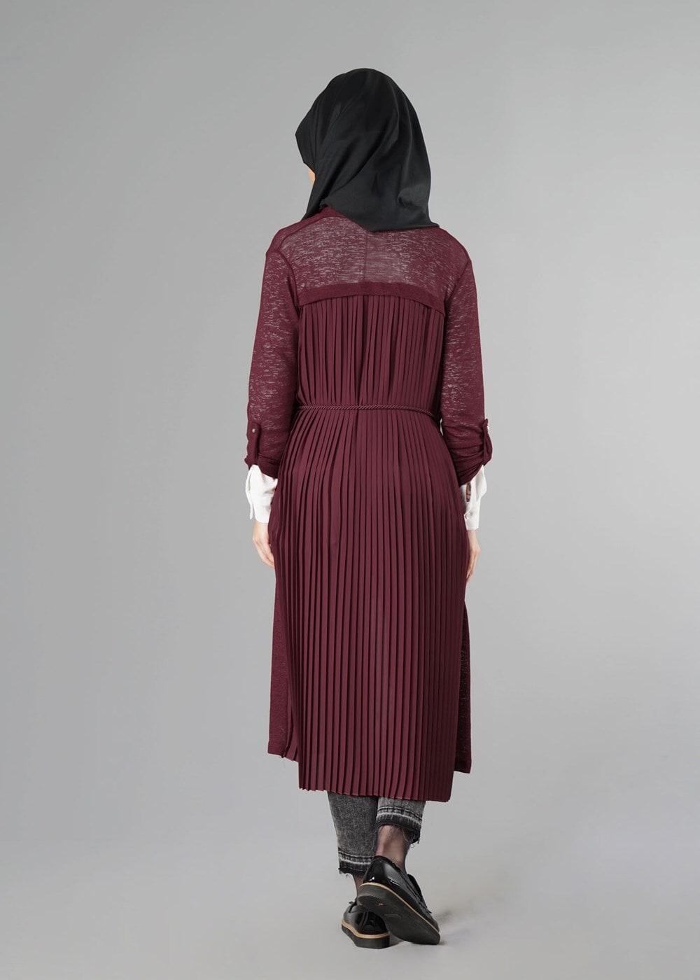 Tesettür giyim BORDO 7221 HIRKA