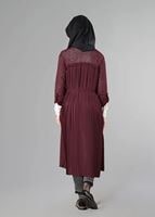 Hijab clothing CLARET RED TIE-FRONT CARDIGAN 7221 