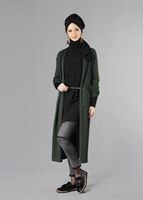 Hijab clothing KHAKI TIE-FRONT CARDIGAN 7221 