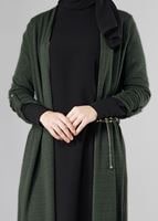 Hijab clothing KHAKI TIE-FRONT CARDIGAN 7221 
