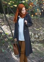 Tesettür giyim GRİ 8366 CEKET 