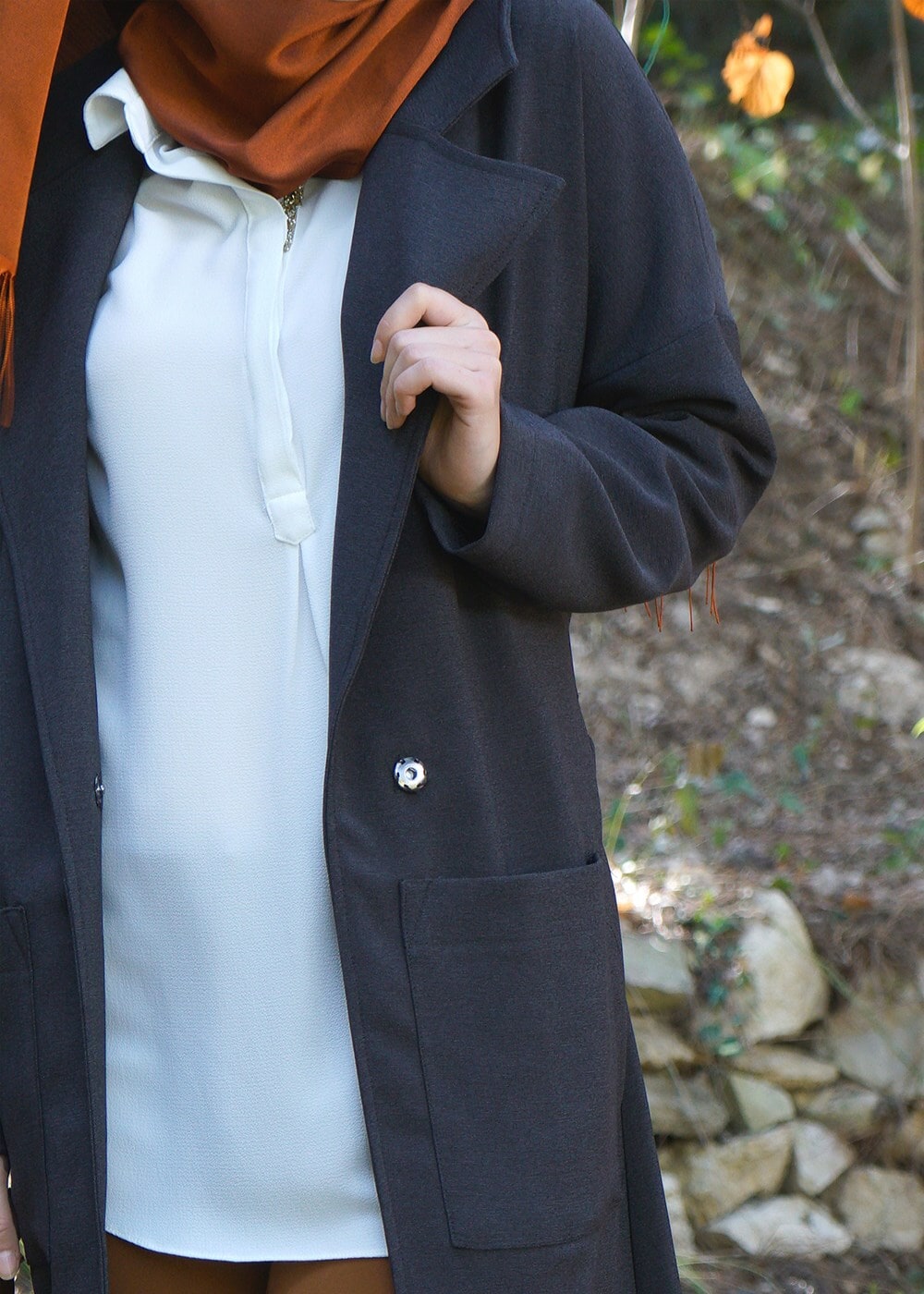 Tesettür giyim GRİ 8366 CEKET 