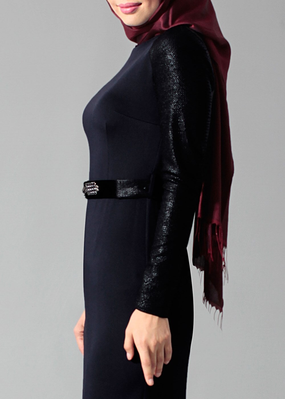 Tesettür giyim LACİVERT 4024 ELBİSE