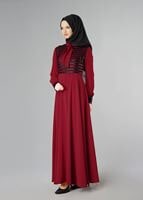 Tesettür giyim BORDO 4028 ELBİSE