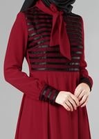 Tesettür giyim BORDO 4028 ELBİSE