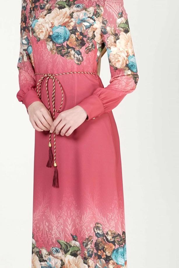 Vêtements hijab  FLORAL PRINTED DRESS 4035  - TRENDTESETTÜR