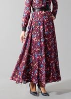 Hijab clothing CLARET RED ALVINA FLORAL PATTERNED DRESS T 4059